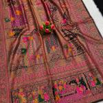 Scrupulous Black Pashmina Silk Saree With Nectarous Blouse Piece