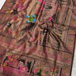 Scrupulous Black Pashmina Silk Saree With Nectarous Blouse Piece