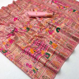 Magnificat Pink Pashmina Silk Saree With Epiphany Blouse Piece