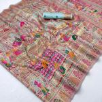 Scrumptious Sky Pashmina Silk Saree With Felicitous Blouse Piece