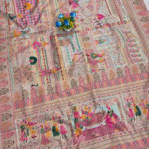 Scrumptious Sky Pashmina Silk Saree With Felicitous Blouse Piece