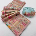 Scrumptious Sky Pashmina Silk Saree With Felicitous Blouse Piece