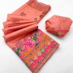 Ethereal Peach Pashmina Silk Saree With Susurrous Blouse Piece