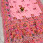 Palimpsest Pink Pashmina Silk Saree With Lagniappe Blouse Piece