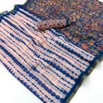 Tantalizing Baby Pink Printed Cotton Silk Saree With Whimsical Blouse Piece
