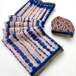 Tantalizing Baby Pink Printed Cotton Silk Saree With Whimsical Blouse Piece