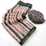 Pretty Peach Printed Cotton Silk Saree With Divine Blouse Piece