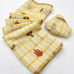 Mellifluous Beige Printed Cotton Silk Saree With Imbrication Blouse Piece
