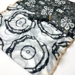 Deserving Off White Printed Cotton Silk Saree With Palimpsest Blouse Piece