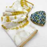 Elision Off White Printed Cotton Silk Saree With Dissemble Blouse Piece
