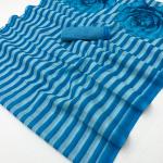 Prodigal Blue Printed Cotton Silk Saree With Redolent Blouse Piece