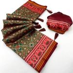 Traditional Green Printed Patola Handloom Silk Saree With Intricate Blouse Piece