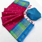 Palimpsest Wine Pure Zari Weaving Banarasi Tussar Silk Saree With Aplomb Blouse Piece