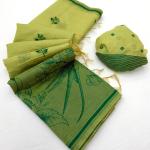 Fancifull Green Pure Munga Cotton Silk Saree With Vibrant Blouse Piece