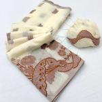 Nectarous Off White Jamdani Cotton Silk Saree With Designer Blouse Piece