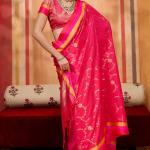 Exquisite Pink Pure Zari Weaving Banarasi Silk Saree With Smart Blouse Piece