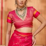 Exquisite Pink Pure Zari Weaving Banarasi Silk Saree With Smart Blouse Piece