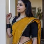 Pretty Mustard Cotton Silk Saree With Beautiful Blouse Piece