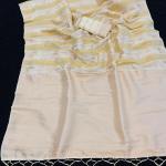 Alluring Beige Banarasi Tissue Silk Saree With Dalliance Blouse Piece