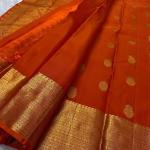 Preferable Orange Soft Silk Saree With Stunner Blouse Piece