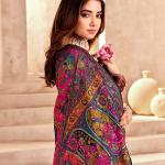 Refreshing Rama Nylon Dola Pashmina Saree With Scrumptious Blouse Piece