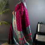 Profuse Purple Paithani Silk Saree With Sensational Blouse Piece