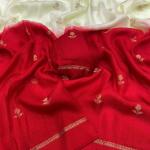 Quixotic Beige and Maroon Banarasi Khadi Silk Saree With Delectable Blouse Piece