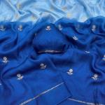 Quintessential Sky Blue Banarasi Khadi Silk Saree With Mesmeric Blouse Piece
