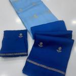 Quintessential Sky Blue Banarasi Khadi Silk Saree With Mesmeric Blouse Piece