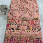 Outstanding Peach Pashmina Silk Saree With Devastating Blouse Piece