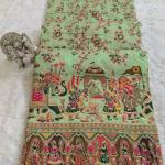 Energetic Pista Pashmina Silk Saree With Demure Blouse Piece
