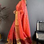 Stunner Pink Banarasi Tissue Silk Saree With Smashing Blouse Piece