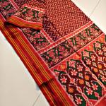 Ornate Maroon Patola Lagdi Patta Saree With Arresting Blouse Piece