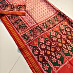 Engaging Pink Patola Lagdi Patta Saree With Beauteous Blouse Piece