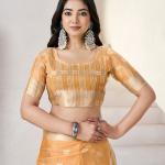 Profuse Yellow Zari Weaving Linen Silk Saree With Enchanting Blouse Piece