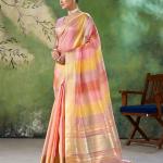 Ravishing Multicolor Zari Weaving Linen Silk Saree With Delightful Blouse Piece