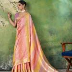 Ravishing Multicolor Zari Weaving Linen Silk Saree With Delightful Blouse Piece