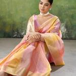 Ravishing Multicolor Zari Weaving Linen Silk Saree With Delightful Blouse Piece