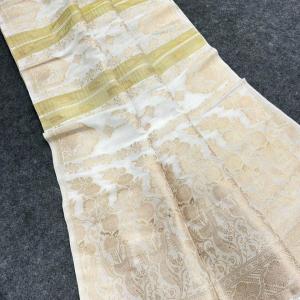 Susurrous Beige Banarasi Tissue Silk Saree With Enticing Blouse Piece