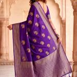Seraglio Purple Banarasi Khadi Silk Saree With Stylish Blouse Piece