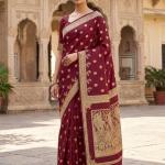 Resonant Maroon Soft Silk Saree With Excellent Blouse Piece