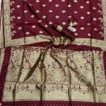 Resonant Maroon Soft Silk Saree With Excellent Blouse Piece