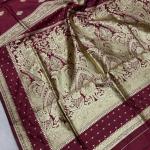 Resonant Maroon Soft Silk Saree With Excellent Blouse Piece