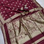 Resonant Maroon Soft Silk Saree With Excellent Blouse Piece