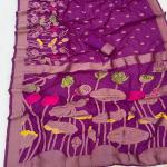 Transcendent Purple Khadi Georgette Banarasi Silk Saree With Elegant Blouse Piece