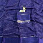 Ratatouille Navy Blue Banarasi Viscose Georgette Silk Saree With Snappy Blouse Piece