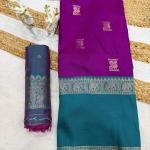 Scrumptious Purple Pure Zari Weaving Banarasi Silk Saree With Glowing Blouse Piece