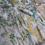 Rhapsodic Beige Khadi Georgette Banarasi Silk Saree With Ethereal Blouse Piece