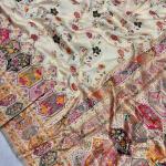 Enamoring Beige Pashmina Silk Saree With Epiphany Blouse Piece