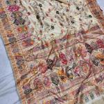 Enamoring Beige Pashmina Silk Saree With Epiphany Blouse Piece